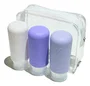 Muitomas TRBOTTLES3VL Botella de Viaje de Silicona Flexible - Set de 3 Unidades de 98 ml, A Prueba de Fugas, Color Violeta