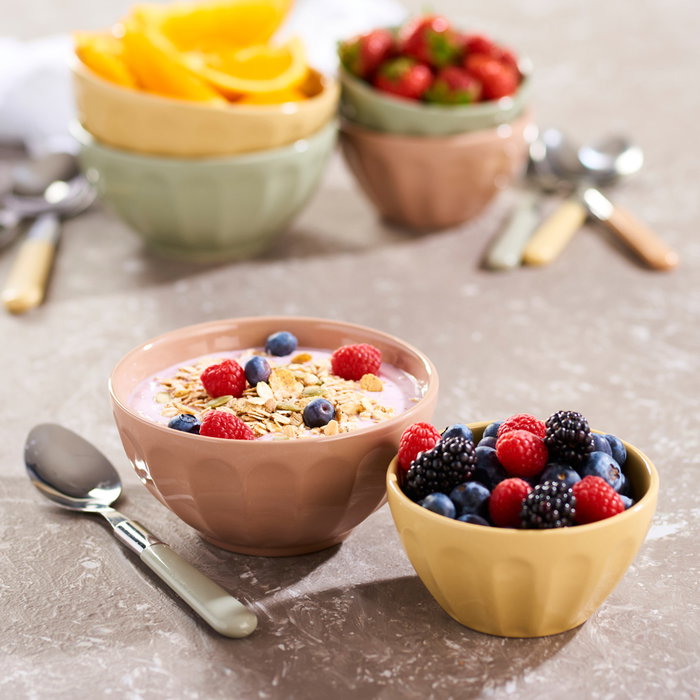 Day Bol Gres Ø11 cm x 6 cm Colores Surtidos Arena Natural, Verde Musgo, Amarillo Arena