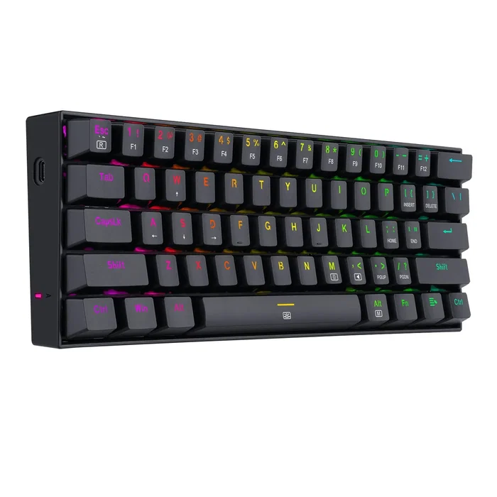Redragon Dragonborn K630RGB Teclado Mecánico Gaming 60% Switches Rojos RGB Negro