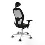 PIQUERAS Y CRESPO Silla de oficina Jorquera con mecanismo Sincro, Negro/Blanco