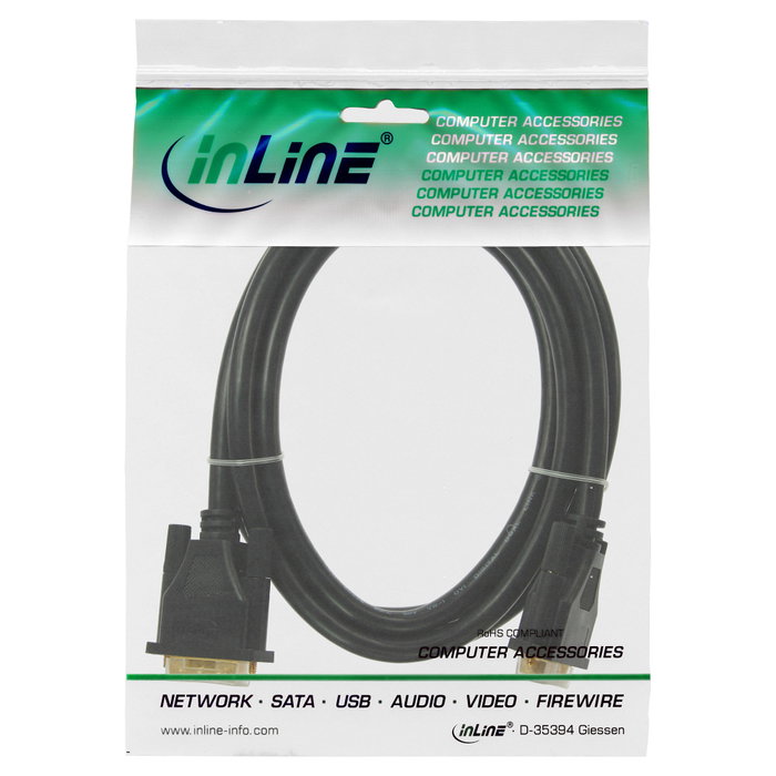 InLine Cable DVI-D Premium Dual Link 24+1 Negro 3m