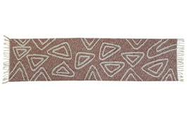 DKD Home Decor Alfombra de Pasillo Bordada Rosa y Blanco