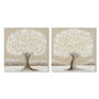DKD Home Decor Set de 2 Cuadros Lienzo MDF Árbol 100x100 cm