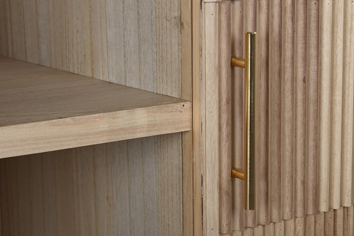 Mueble de TV DKD Home Decor Dorado Marrón claro 120 x 40 x 80 cm Madera de Paulonia Madera MDF