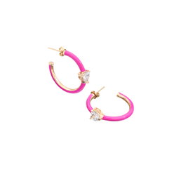 Chiara Ferragni Pendientes Love Parade Dorado con Esmalte y Circonitas 27mm