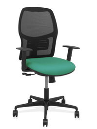 PIQUERAS Y CRESPO Silla Alfera con Malla Negra y Asiento Verde Esmeralda