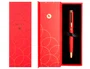 Belius Passion D'or Pluma Estilográfica Aluminio Cepillado Rojo Dorado Tinta Azul Caja Diseño M