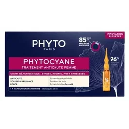 Phyto Phytocyane Tratamiento para la Caída del Cabello Reactiva para Mujeres 12X5ml