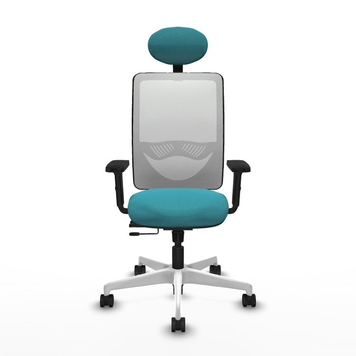 PIQUERAS Y CRESPO Silla de oficina Zulema con mecanismo Sincro/Traslack Turquesa y Blanco PIQUERAS Y CRESPO Silla de oficina Zulema con mecanismo Sincro/Traslack Turquesa y Blanco