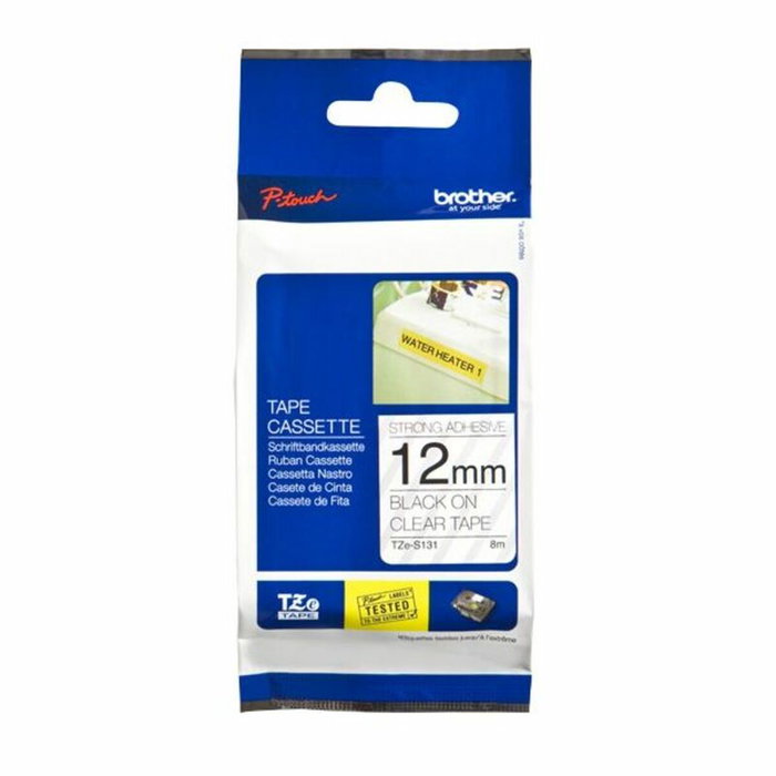 Brother TZE-S131 Cinta Rotuladora Laminada 12mm Transparente/Negro Brother TZE-S131 Cinta Rotuladora Laminada 12mm Transparente/Negro