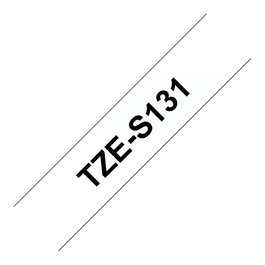Brother TZE-S131 Cinta laminada 12mm Transparente/negro