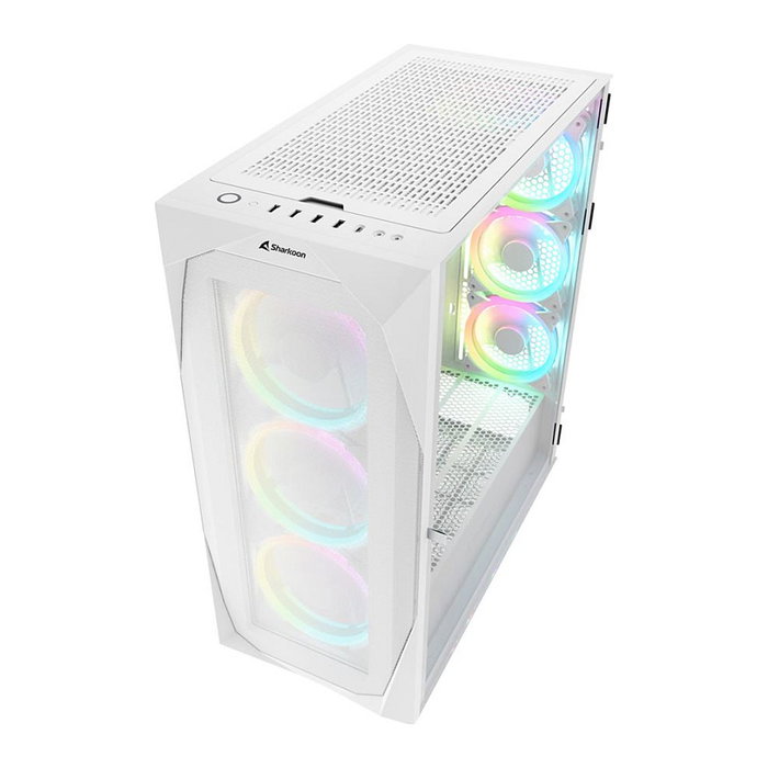 Sharkoon REV300 Torre PC Blanca Cristal Templado ATX EATX Micro-ATX Mini-ITX para Gaming