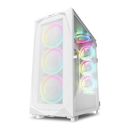 Sharkoon REV300 Torre PC Blanca Cristal Templado ATX EATX Micro-ATX Mini-ITX para Gaming
