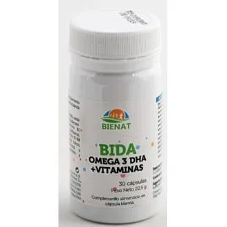 BIENAT Bida 30Cap. Complejo Vitamina B Omega3 DHA Magnesio Coenzima CQ10 Selenito Sodio Energía Cerebro BIENAT Bida 30Cap. Complejo Vitamina B Omega3 DHA Magnesio Coenzima CQ10 Selenito Sodio Energía Cerebro