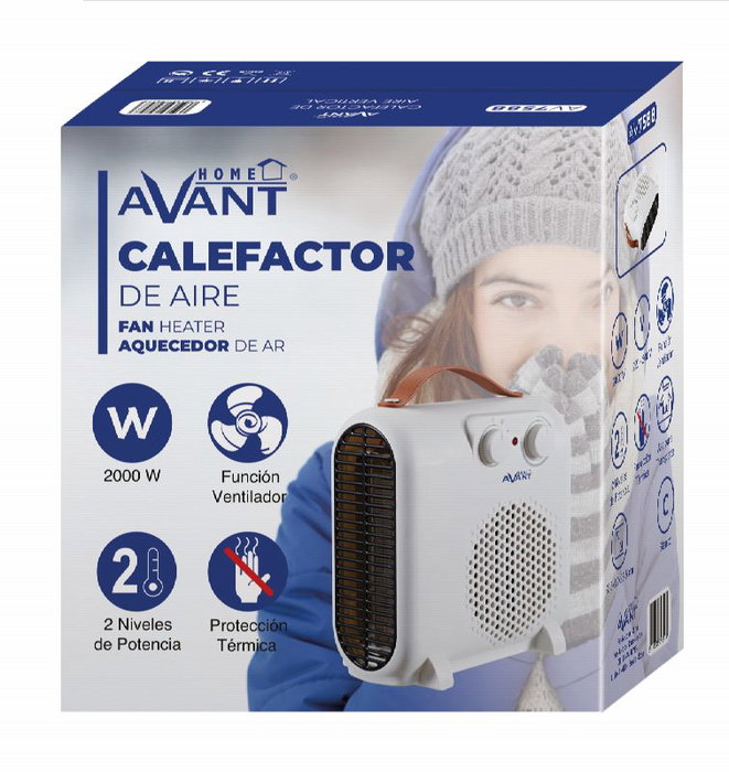 AVANT Calefactor Avant vertical y horizontal 2000W con asa de transporte