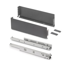 Emuca Cajón exterior Simplex 25kg de altura 159mm, profundidad 440mm, Acero, Gris antracita