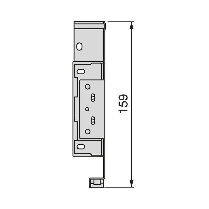 Emuca Cajón exterior Simplex 25kg de altura 159mm, profundidad 440mm, Acero, Gris antracita