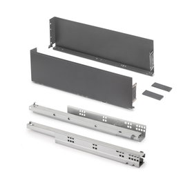 Emuca Cajón exterior Simplex 25kg de altura 159mm, profundidad 440mm, Acero, Gris antracita