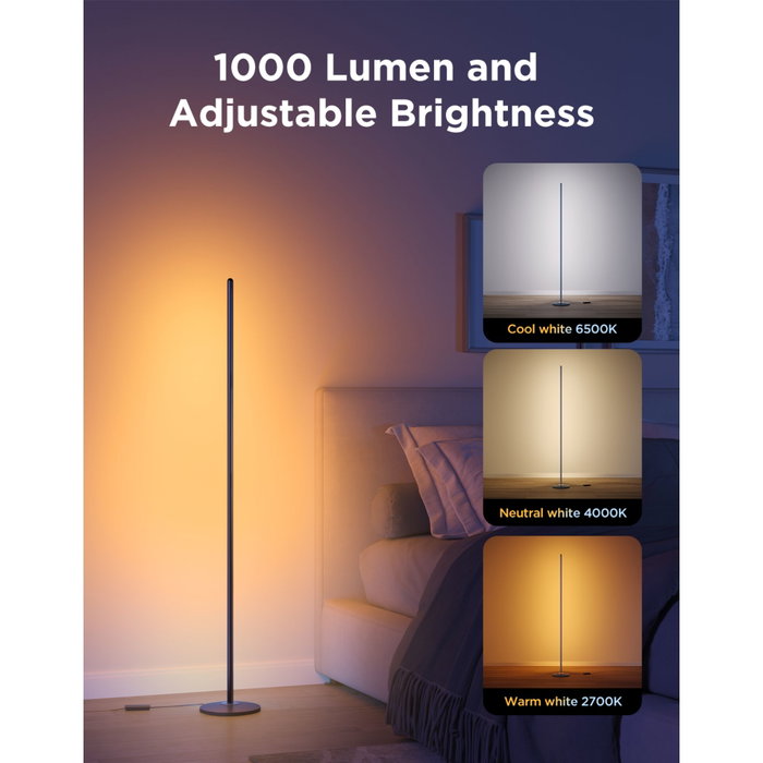 Govee RGBICW Floor Lamp Lite con Matter, Negro