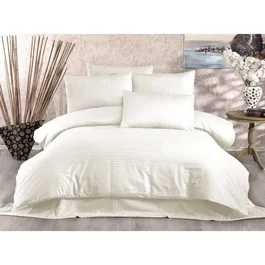 Juego de Cama 220x240 cm Funda Nórdica + 2 Fundas Almohada 60x60 cm Crema 80% Algodón 20% Poliéster ASI8683342999304