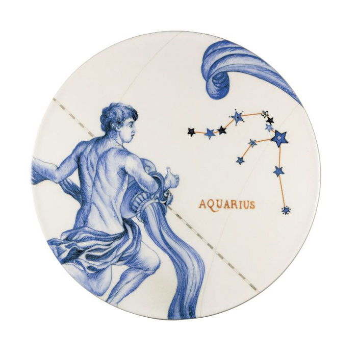 Le coq Plato Acuario 32,5 cm (4 Unidades) Porcelana Colección Astrologia Le coq Plato Acuario 32,5 cm (4 Unidades) Porcelana Colección Astrologia