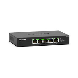 NETGEAR MS305-100EUS Switch de Escritorio Multi-Gigabit No Administrado, 5 Puertos (100/1000/2500 Mbps) Ethernet, Montaje en Pared, Negro