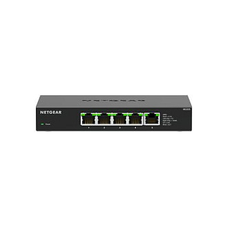 NETGEAR MS305-100EUS Switch de Escritorio Multi-Gigabit No Administrado, 5 Puertos (100/1000/2500 Mbps) Ethernet, Montaje en Pared, Negro