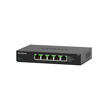 NETGEAR MS305-100EUS Switch de Escritorio Multi-Gigabit No Administrado, 5 Puertos (100/1000/2500 Mbps) Ethernet, Montaje en Pared, Negro