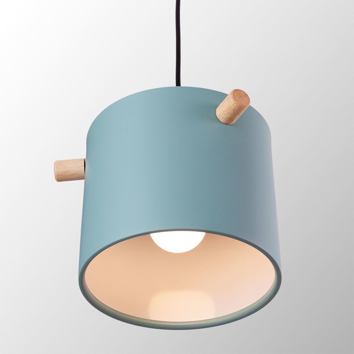SKD Lámpara Colgante Maliyah Turquesa de Madera y Acero