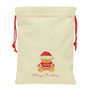 Safta Saquito Plano Osito Beige Felices Fiestas 26x34x1cm