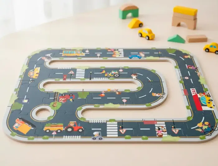 Imaginovo Puzle Infantil Madera Ciudad de Carretera +3 Años 21 Piezas 22x22x6.4cm