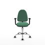 PIQUERAS Y CRESPO Silla de oficina Aýna Verde esmeralda con Base cromada