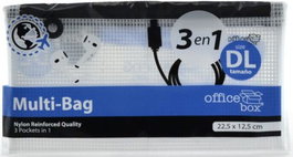 FRAGA IMPORT, S.L. Bolsa multiusos transparente de 22,5x12,5 cm con 3 bolsillos y cremallera