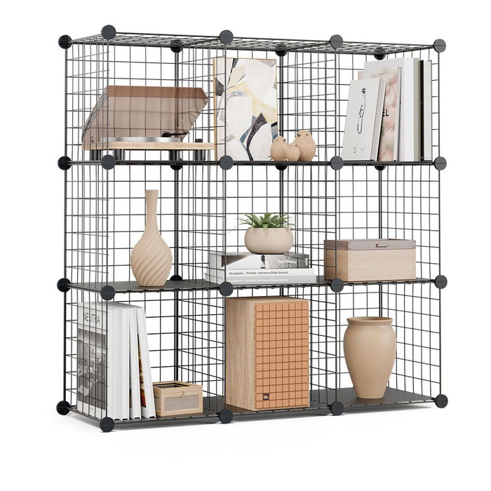 Newlux Estantería Modular Metálica Titan C9 Negro 9 Módulos Carga Máxima 90 kg