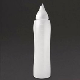Araven Normaplas Dosificador de Salsas, Blanco, 1 Litro de Capacidad, Altura 31.1 cm, Diámetro 8 cm, Material Polietileno