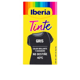 Iberia Tinte Ropa 70 g - Tinte Textil Gris para Lavadora o Mano, Colores Intensos y Máxima Fijación del Color que No Destiñe