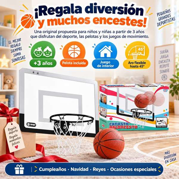 Jugatoys Canasta de Baloncesto transparente 45,50x30,5cm