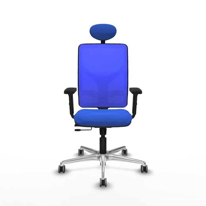 PIQUERAS Y CRESPO Silla de oficina Motilla con Mecanismo Sincro/Traslack y Cabecero Fijo - Azul