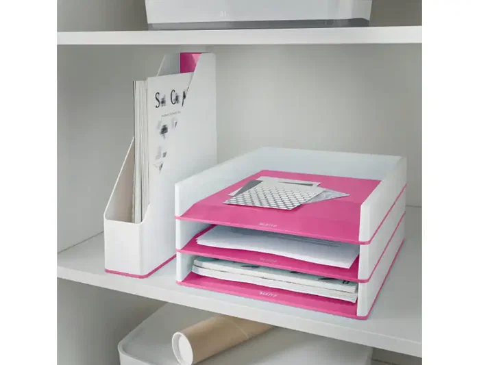 LEITZ Bandeja de Sobremesa WOW Dual Fucsia Metalizado/Blanco