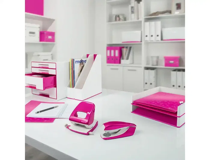 LEITZ Bandeja de Sobremesa WOW Dual Fucsia Metalizado/Blanco