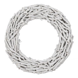Ixia Corona de Madera Paulonia Blanca Decoración 52 x 15 x 52 cm