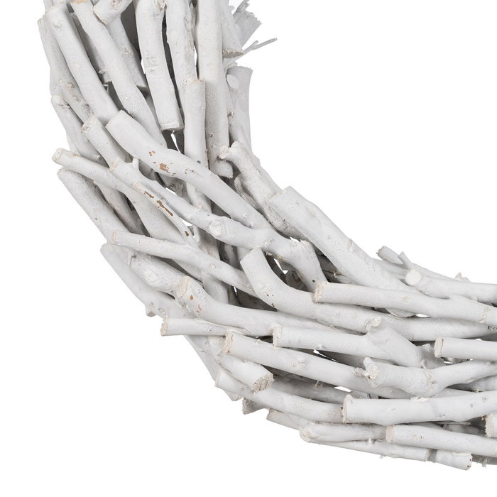 Corona Blanco Madera Paulonia Decoración 52 X 15 X 52 cm