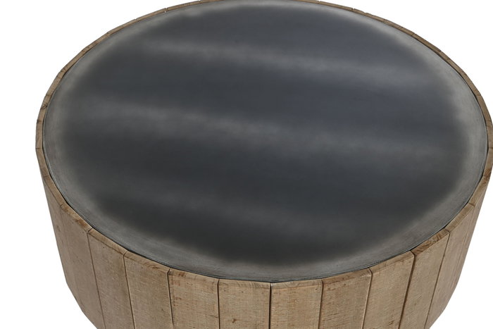 DKD Home Decor Mesa de Centro Abeto y MDF Natural 90x90x30 cm