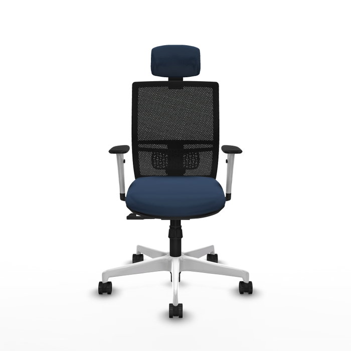 PIQUERAS Y CRESPO Silla de oficina Yunquera con mecanismo Sincro, Azul marino y Negro