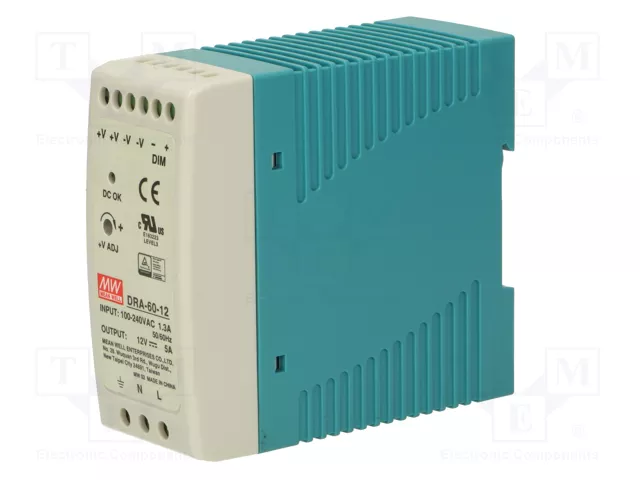 MEAN WELL DRA-60-12 60W 12VDC 5A