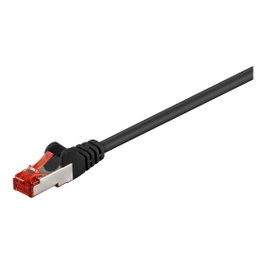 Goobay 68700 Cable de Red CAT6 S/FTP 5m Negro - RJ-45 Macho, 10GbE, Blindado, PoE