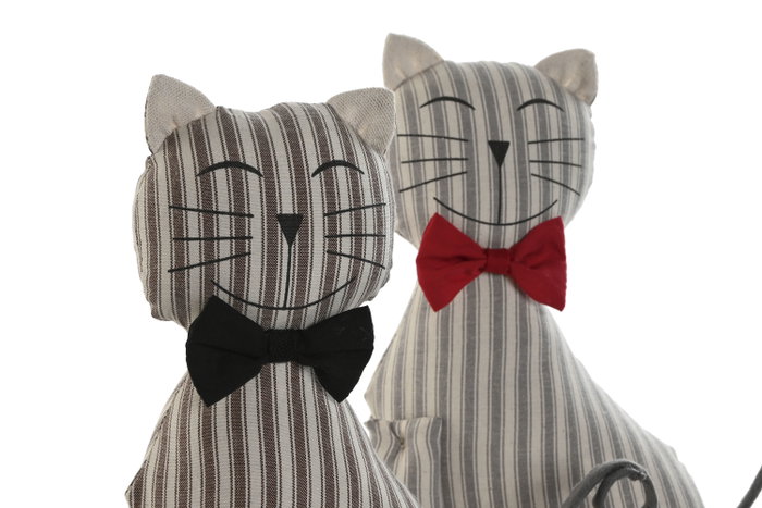 DKD Home Decor Sujetapuertas Algodón Diseño Gato Surtido de 2 Unidades DKD Home Decor Sujetapuertas Algodón Diseño Gato Surtido de 2 Unidades