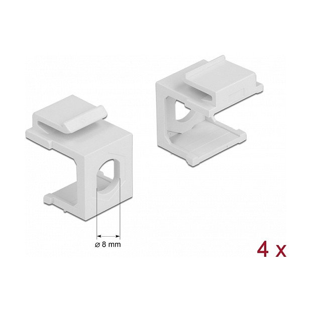DeLOCK Cubierta Keystone blanca con apertura de 8,0 mm, 4 piezas