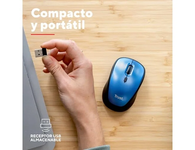 Trust Ratón Óptico Inalámbrico Yvi+ 1600 DPI Azul