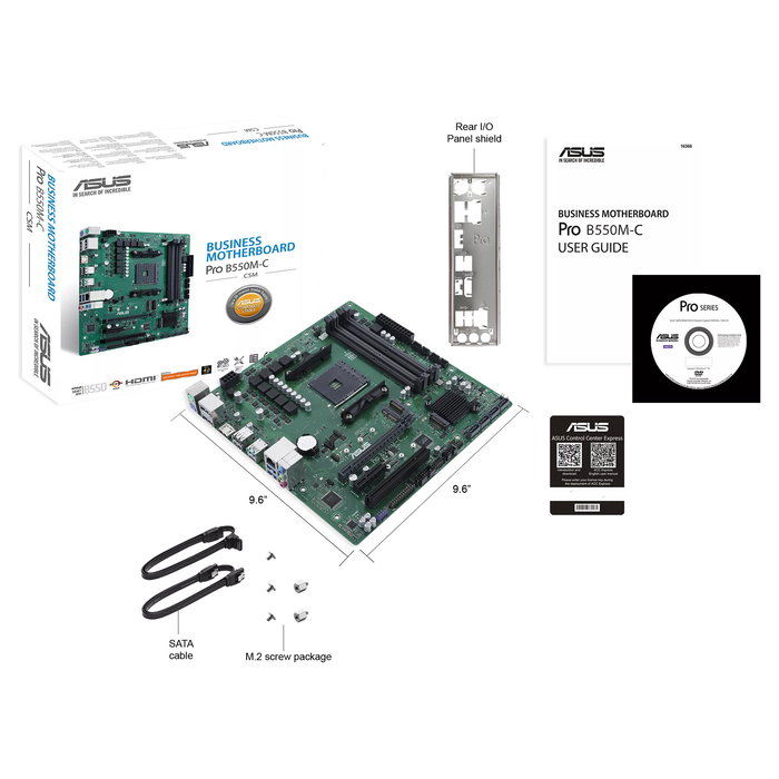ASUS PRO B550M-C/CSM (90MB15Q0-M0EAYC) Placa Base Micro-ATX, Socket AM4, AMD B550, Negro